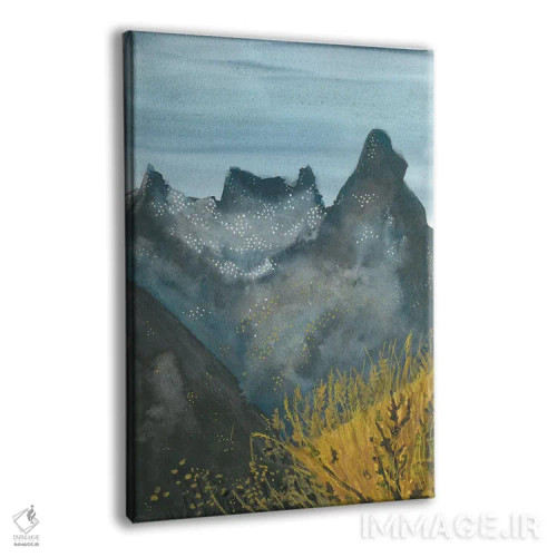 تابلو کوههای برفی آبی (آبرنگ) اثر آنا اوز - نمای پرسپکتیو محصول