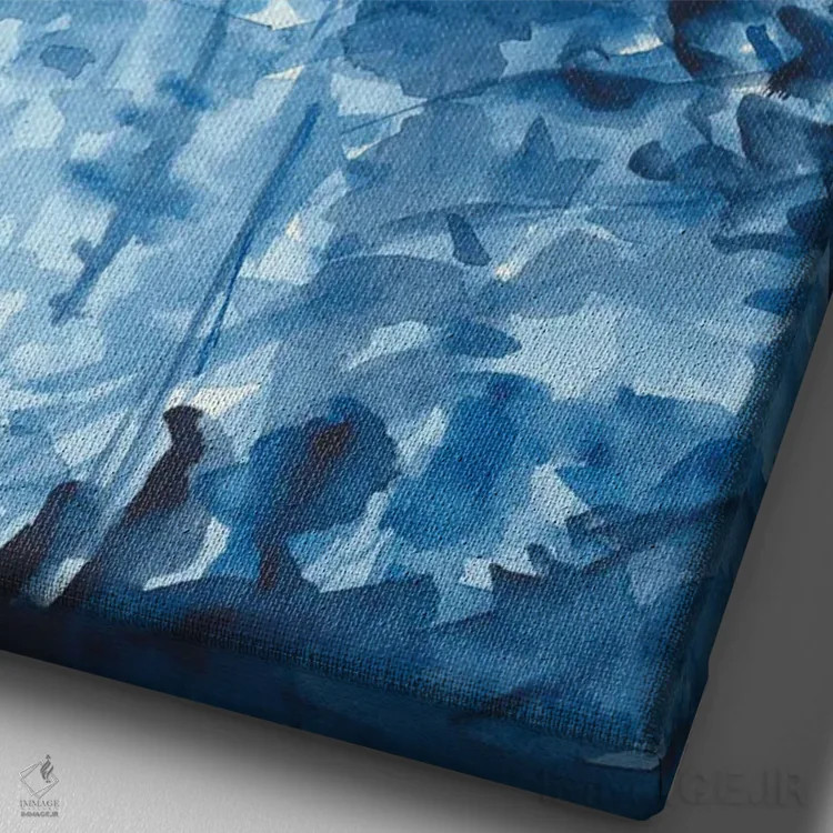 تابلو انعکاس درختان (آبرنگ) اثر آنا اوز - نمای نزدیک بافت بوم