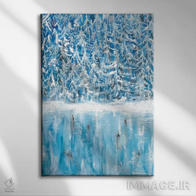 تابلو انعکاس زمستانی برفی شگفتانگیز اثر آنا اوز - نمای روبهرو روی دیوار