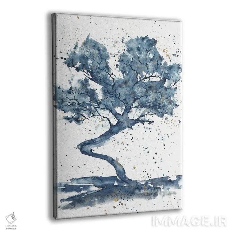 تابلو درخت بزرگ انتزاعی آبی اثر آنا اوز - نمای پرسپکتیو محصول