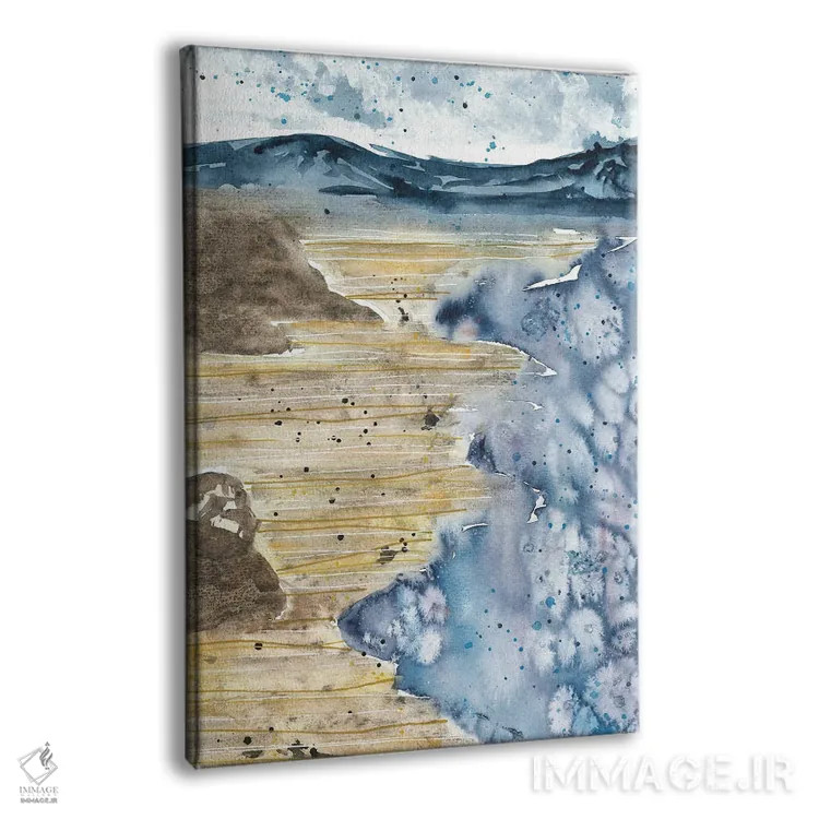 تابلو منظره دریای آبی و کوهها اثر آنا اوز - نمای پرسپکتیو محصول