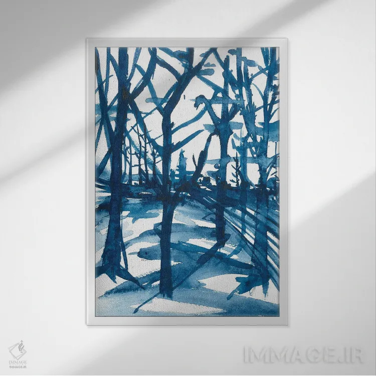 تابلو جنگل صبح آرام اثر آنا اوز - نمای قابدار سفید