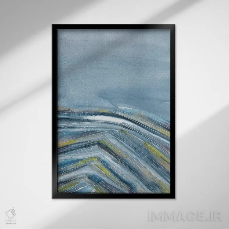 تابلو کوه رنگارنگ اثر آنا اوز - نمای قابدار مشکی