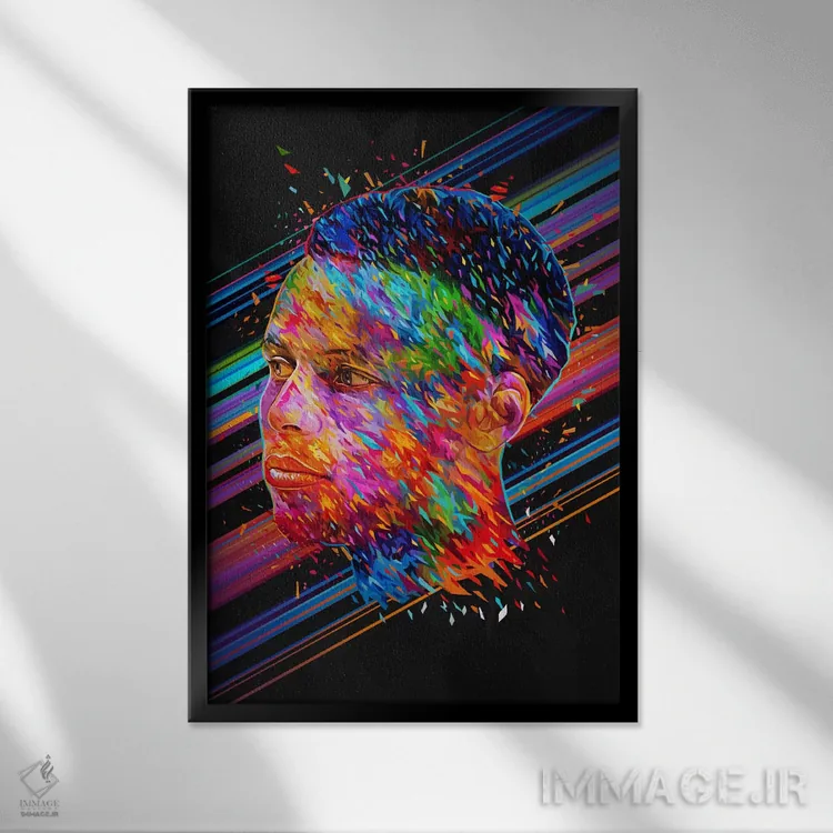 تابلو استفن کری (ورزشکار) اثر آلساندرو پوتاسو - نمای قابدار مشکی