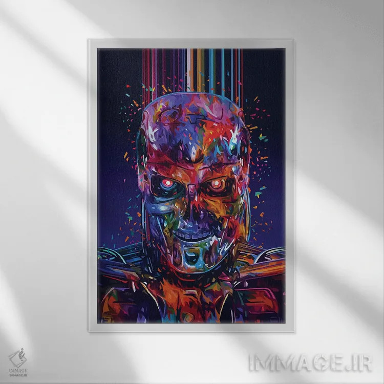 تابلو تی-۸۰۰ (شخصیت فیلم) اثر آلساندرو پوتاسو - نمای قابدار سفید