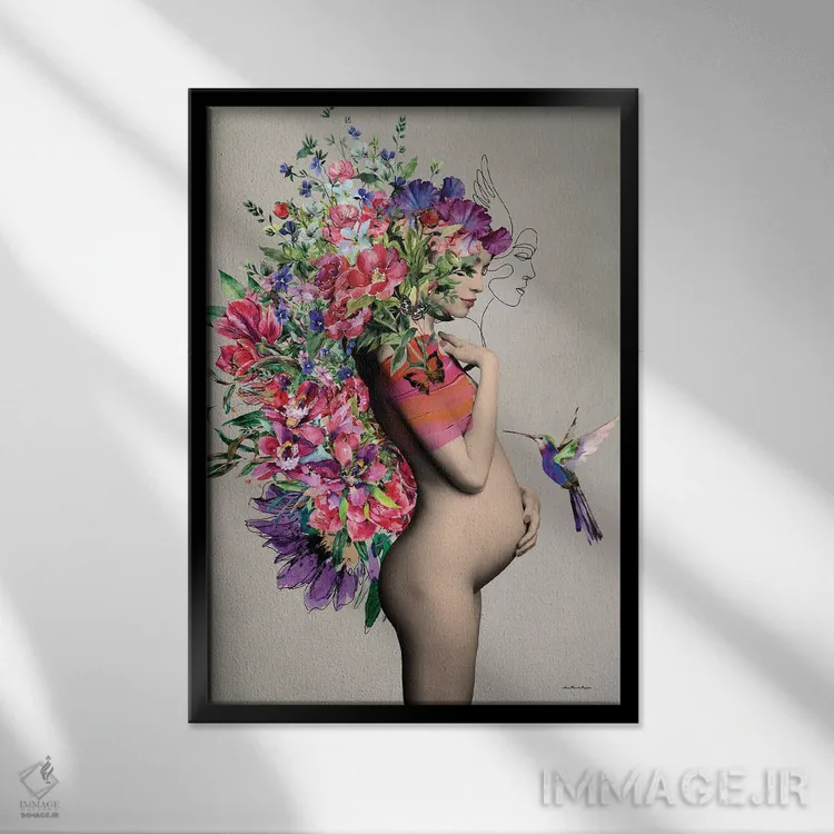 تابلو نینا (نام خاص) اثر آنا پائولا هوپه - نمای قابدار مشکی