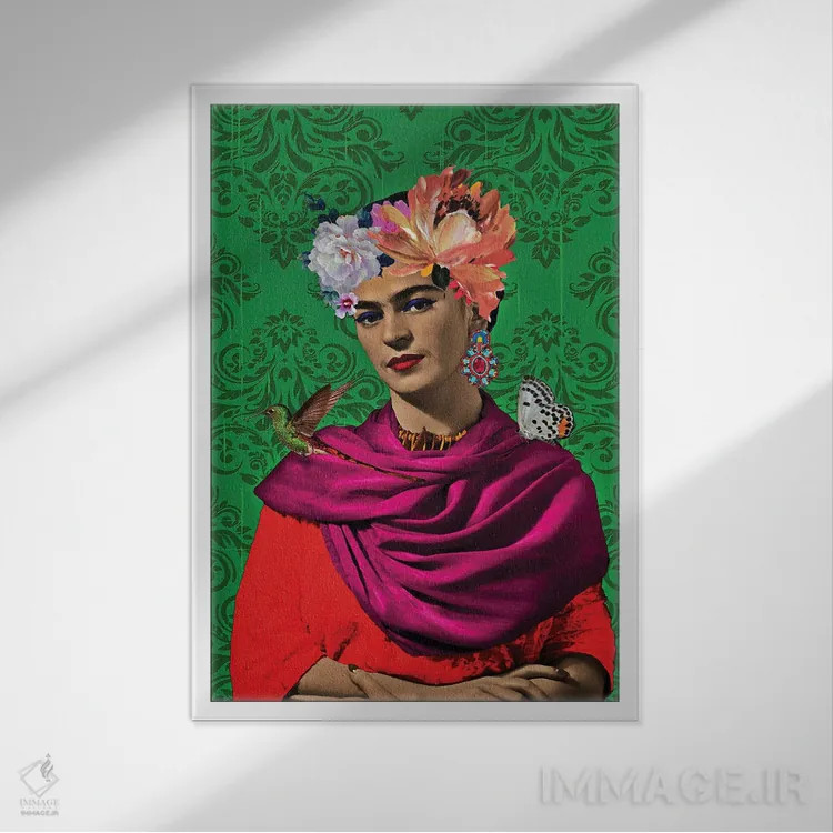 تابلو فریدا سبز اثر آنا پائولا هوپه - نمای قابدار سفید