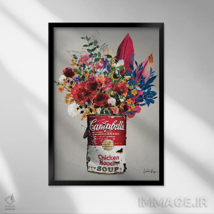 تابلو صورتی کمپبل اثر آنا پائولا هوپه - نمای قابدار مشکی