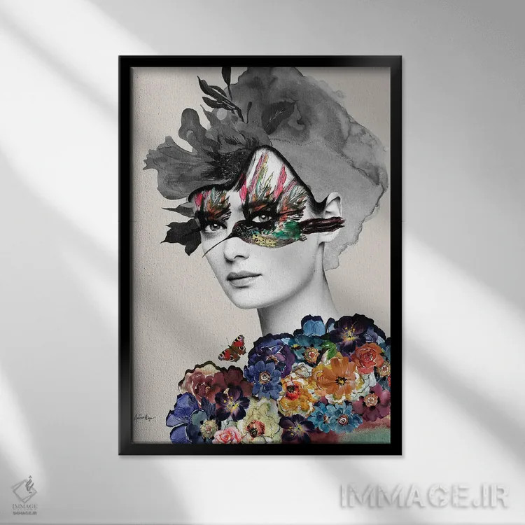 تابلو ماوی (نام خاص) اثر آنا پائولا هوپه - نمای قابدار مشکی