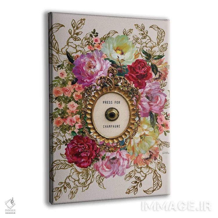 تابلو دکمه فشار برای شامپاین (شعار/مفهوم) اثر آنا پائولا هوپه - نمای پرسپکتیو محصول