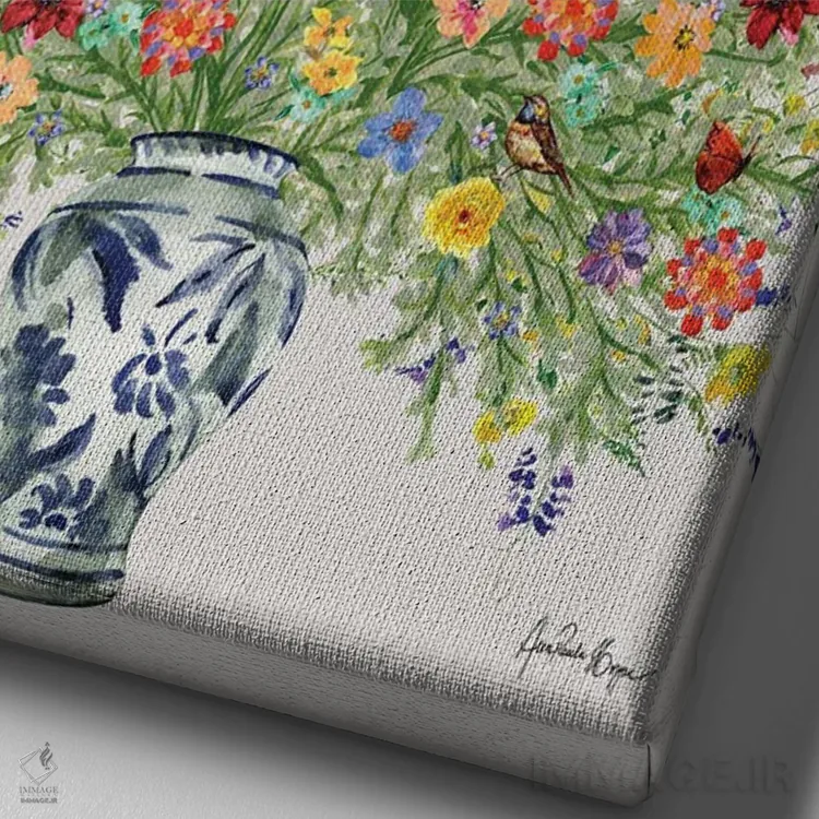 تابلو زندگی شیرین اثر آنا پائولا هوپه - نمای نزدیک بافت بوم