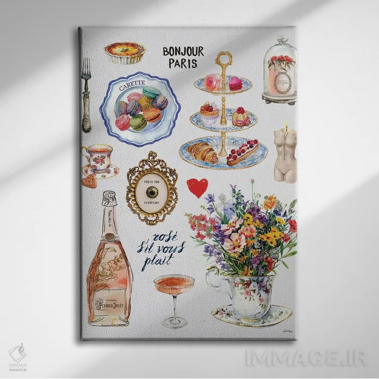 تابلو Rosé S'il Vous Plaît (رز لطفاً) اثر آنا پائولا هوپه - نمای روبهرو روی دیوار