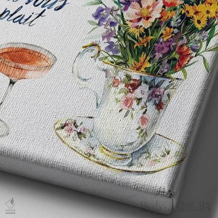 تابلو Rosé S'il Vous Plaît (رز لطفاً) اثر آنا پائولا هوپه - نمای نزدیک بافت بوم