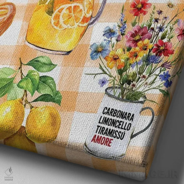 تابلو ساحل آمالفی (ایتالیا) اثر آنا پائولا هوپه - نمای نزدیک بافت بوم