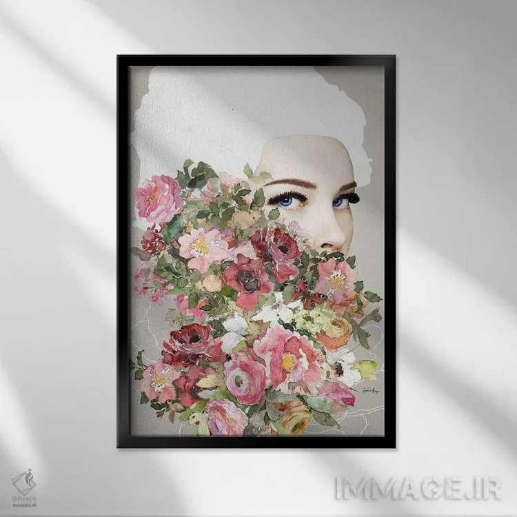 تابلو شکوفه اثر آنا پائولا هوپه - نمای قابدار مشکی