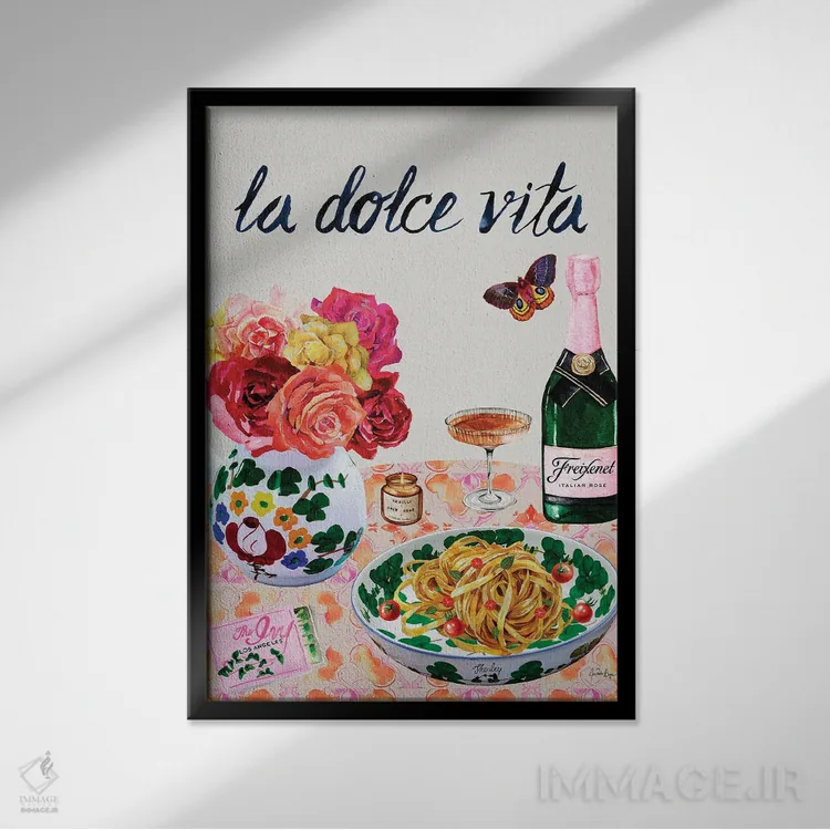 تابلو The Ivy LA (رستوران معروف لسآنجلس) اثر آنا پائولا هوپه - نمای قابدار مشکی