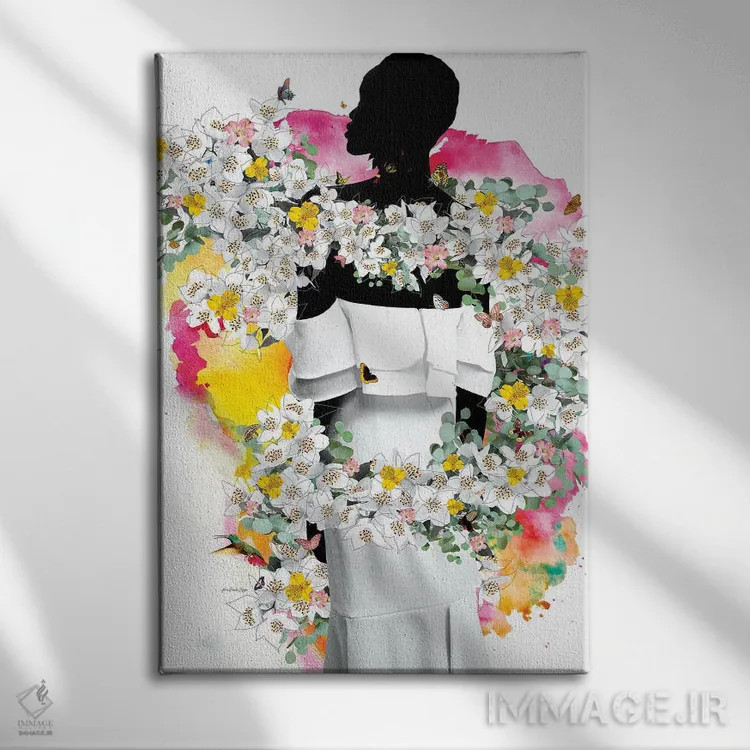 تابلو گلهای کورا اثر آنا پائولا هوپه - نمای روبهرو روی دیوار