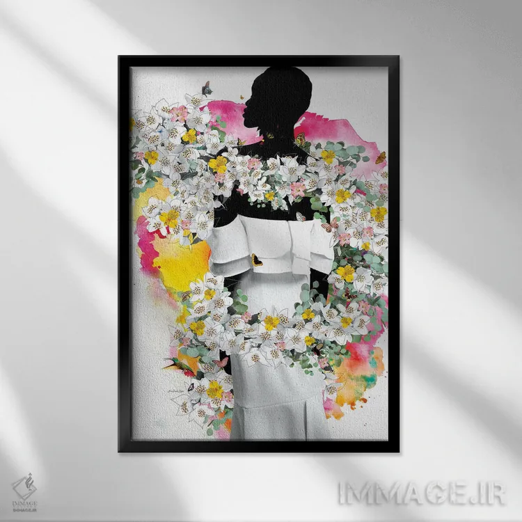 تابلو گلهای کورا اثر آنا پائولا هوپه - نمای قابدار مشکی