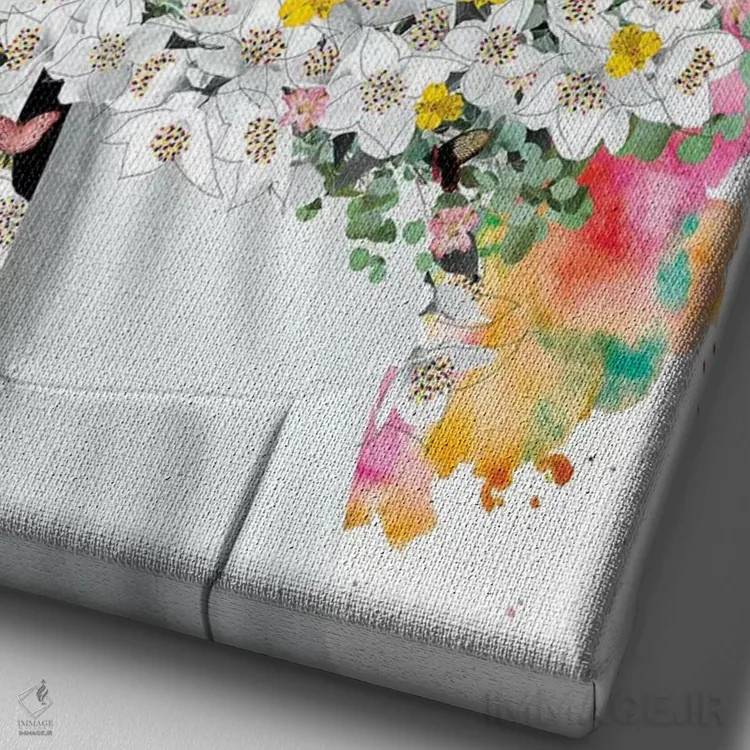 تابلو گلهای کورا اثر آنا پائولا هوپه - نمای نزدیک بافت بوم