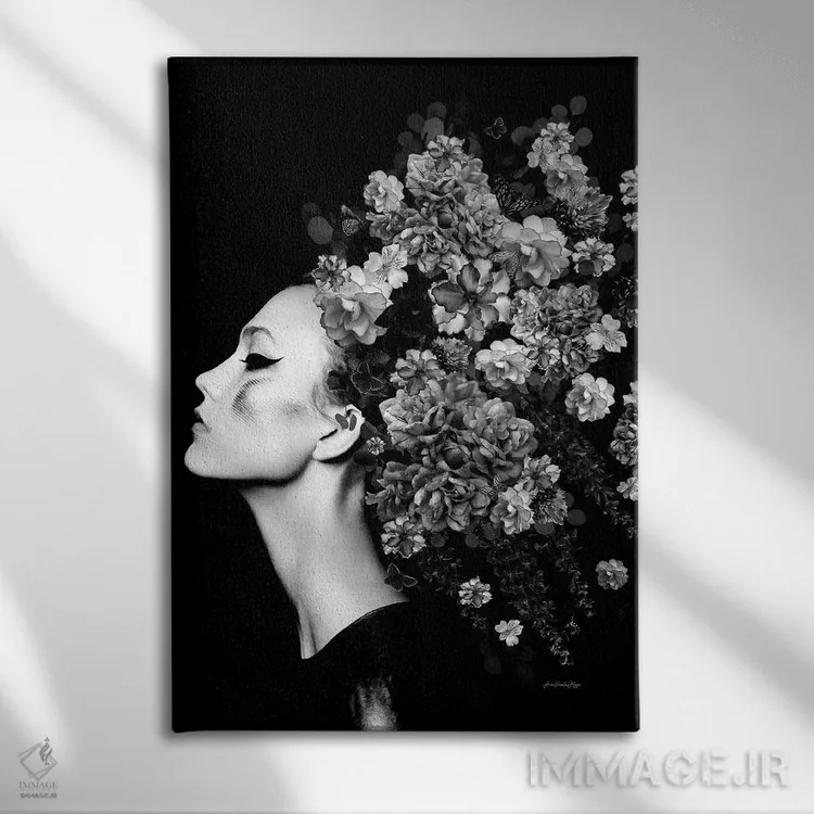 تابلو انسانشناسی سیاه و سفید اثر آنا پائولا هوپه - نمای روبهرو روی دیوار