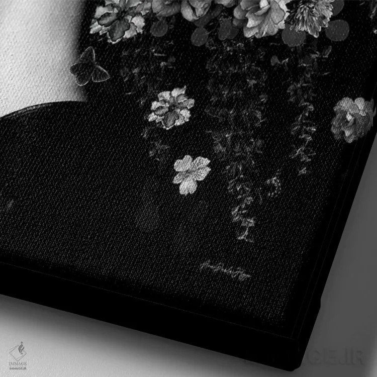 تابلو انسانشناسی سیاه و سفید اثر آنا پائولا هوپه - نمای نزدیک بافت بوم