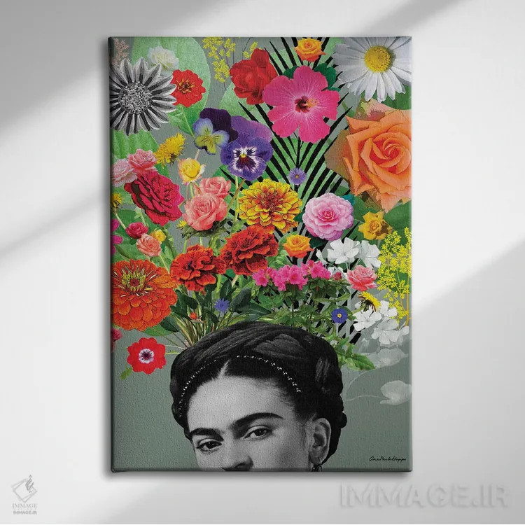 تابلو فریدا و فلور اثر آنا پائولا هوپه - نمای روبهرو روی دیوار