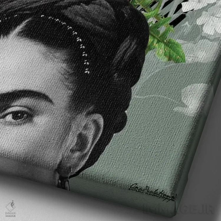 تابلو فریدا و فلور اثر آنا پائولا هوپه - نمای نزدیک بافت بوم