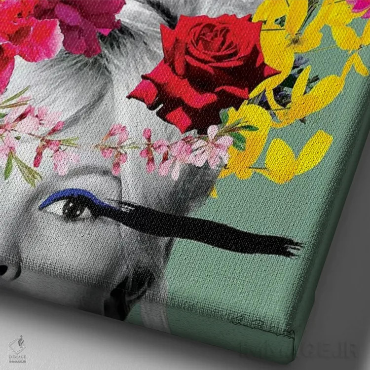 تابلو گلهای باردو اثر آنا پائولا هوپه - نمای نزدیک بافت بوم