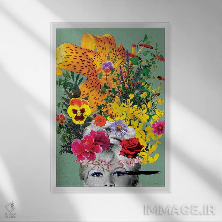 تابلو گلهای باردو اثر آنا پائولا هوپه - نمای قابدار سفید