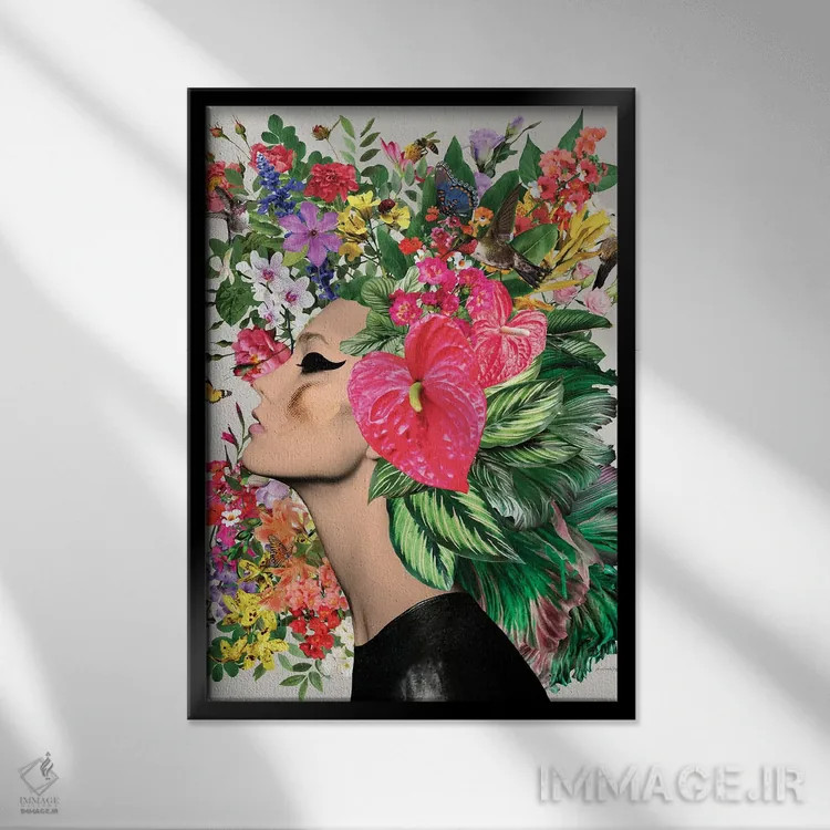 تابلو آنتوریوم اثر آنا پائولا هوپه - نمای قابدار مشکی