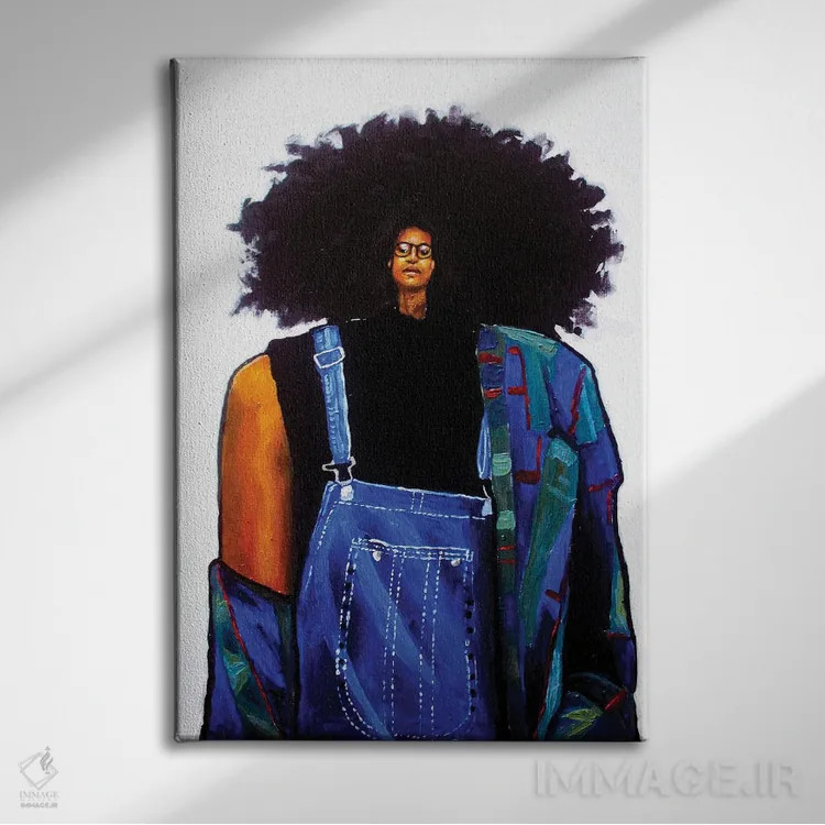 تابلو اولین - معلق در آسمان آبی اثر آلو پروسپر - نمای روبهرو روی دیوار