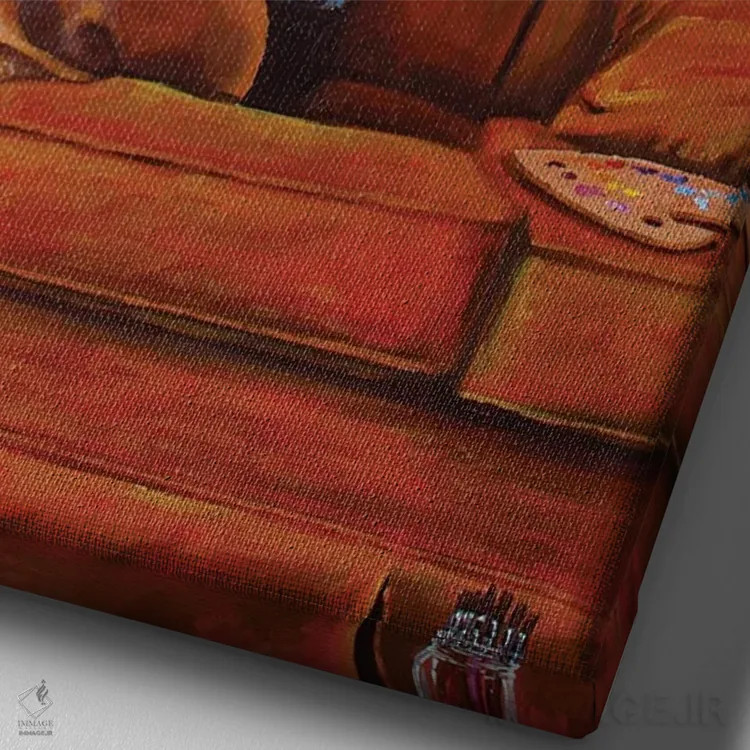 تابلو دوراهی من و من اثر آلو پروسپر - نمای نزدیک بافت بوم