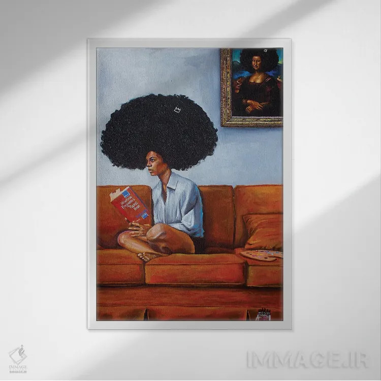 تابلو دوراهی من و من اثر آلو پروسپر - نمای قابدار سفید