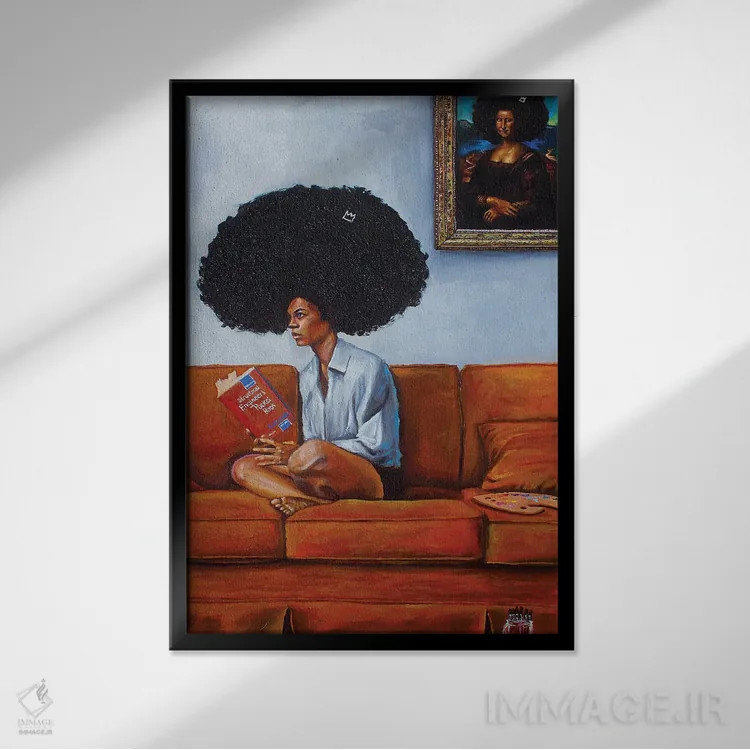 تابلو دوراهی من و من اثر آلو پروسپر - نمای قابدار مشکی