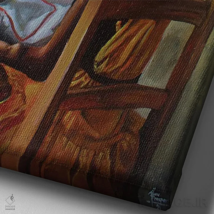 تابلو خواهر من و من اثر آلو پروسپر - نمای نزدیک بافت بوم