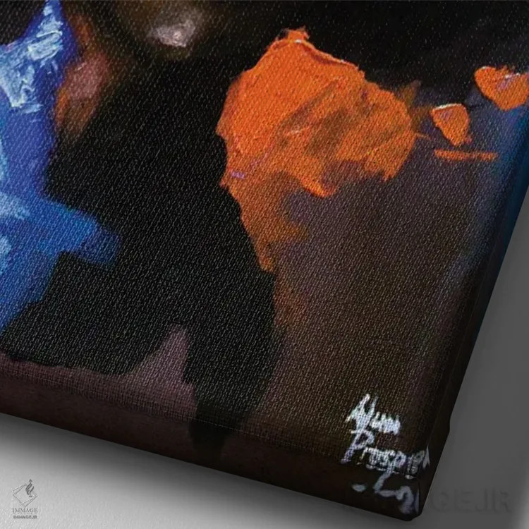 تابلو شانزده اثر آلو پروسپر - نمای نزدیک بافت بوم