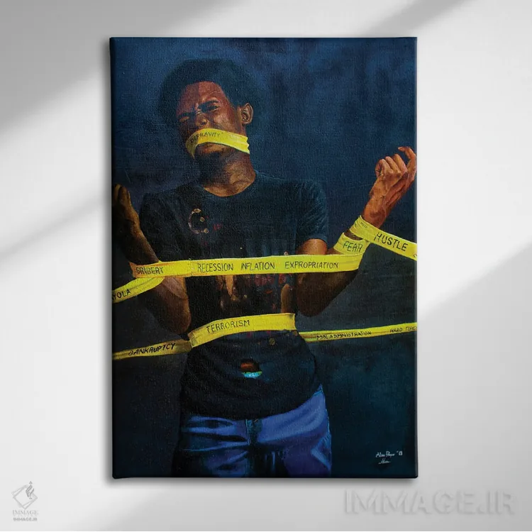 تابلو بیصدا اثر آلو پروسپر - نمای روبهرو روی دیوار