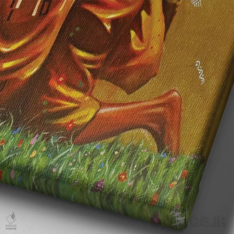 تابلو بوسه اثر آلو پروسپر - نمای نزدیک بافت بوم