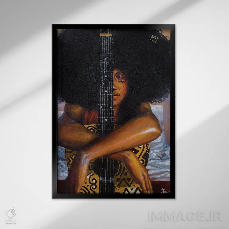 تابلو موسیقی من و من اثر آلو پروسپر - نمای قابدار مشکی