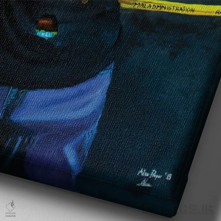 تابلو بیصدا اثر آلو پروسپر - نمای نزدیک بافت بوم