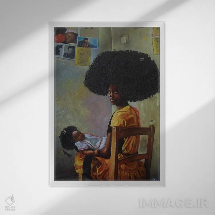 تابلو خواهر من و من اثر آلو پروسپر - نمای قابدار سفید