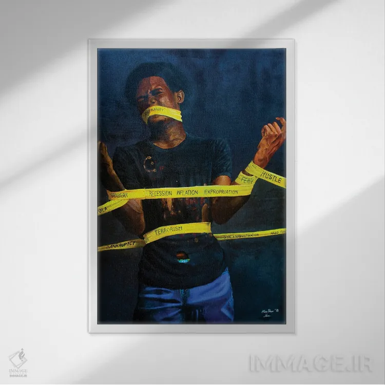 تابلو بیصدا اثر آلو پروسپر - نمای قابدار سفید