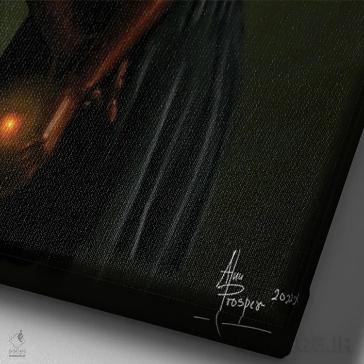 تابلو این نور کوچک من اثر آلو پروسپر - نمای نزدیک بافت بوم