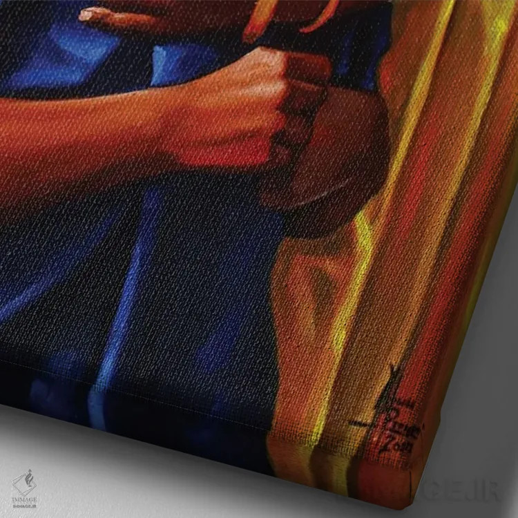 تابلو بگذار عشق باشد و عشق بود اثر آلو پروسپر - نمای نزدیک بافت بوم