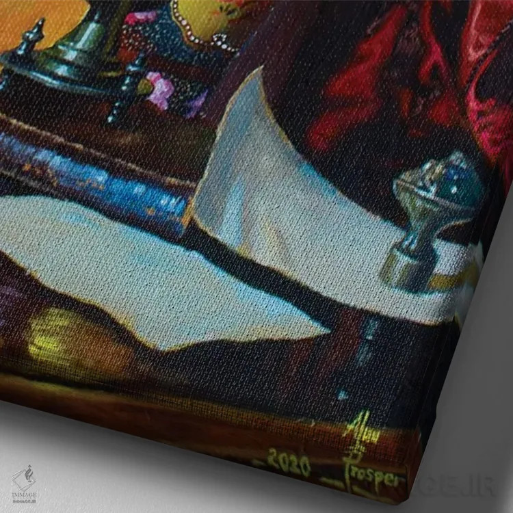 تابلو نامهای به عاطفه اثر آلو پروسپر - نمای نزدیک بافت بوم