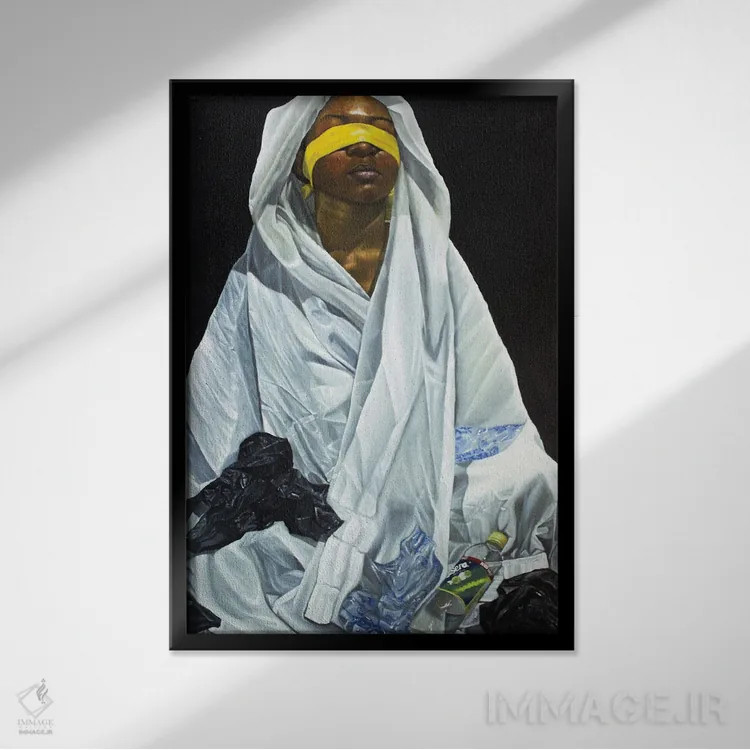 تابلو بیتوجهی اثر آلو پروسپر - نمای قابدار مشکی