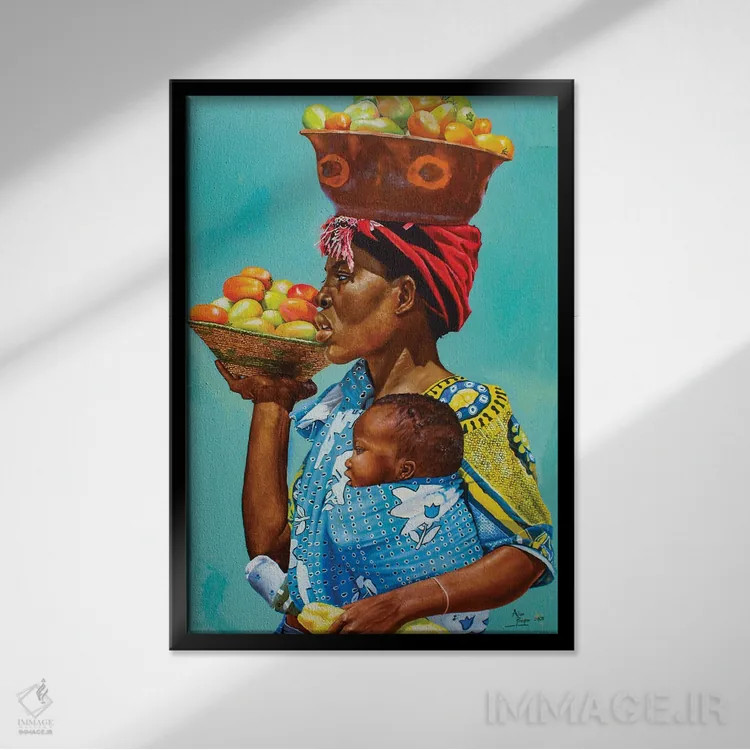 تابلو تلاش و تقلا اثر آلو پروسپر - نمای قابدار مشکی