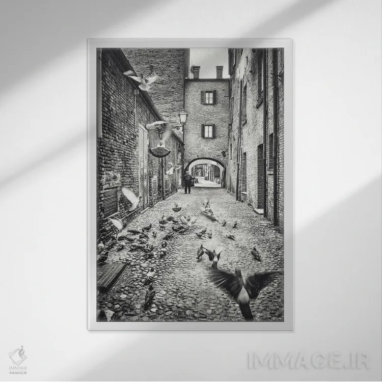 تابلو فرارا I اثر آلساندرو پاسرینی - نمای قابدار سفید