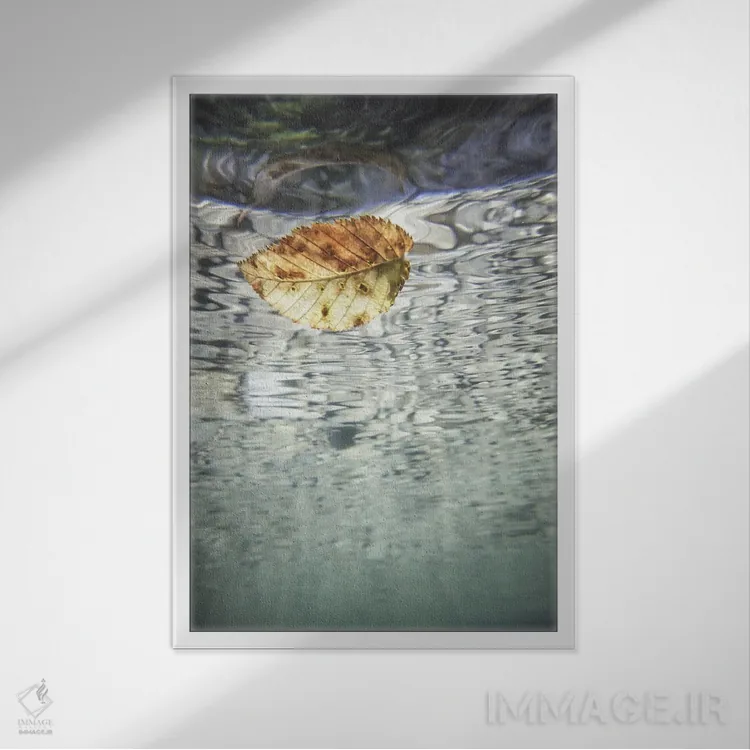 تابلو برگها I اثر آلساندرو پاسرینی - نمای قابدار سفید