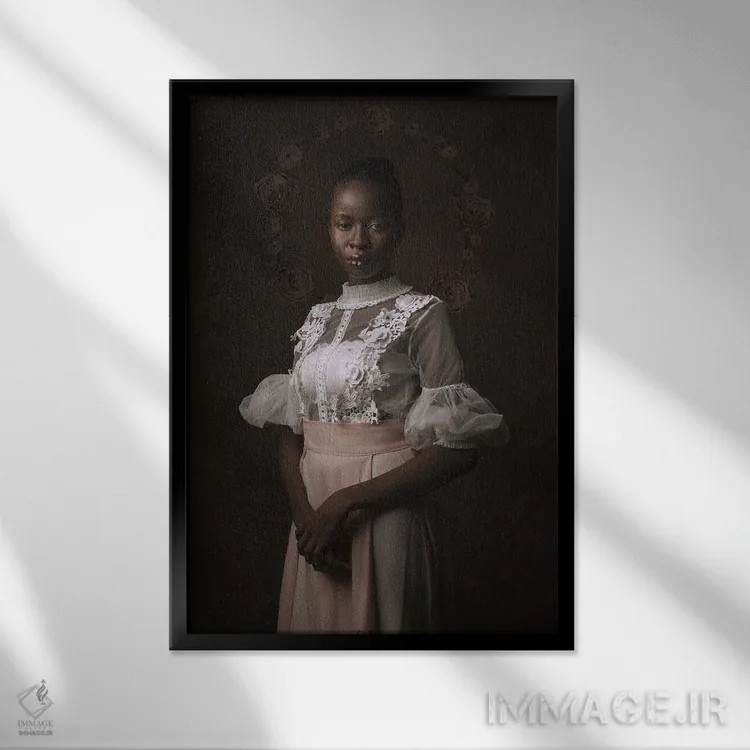 تابلو ملانین (رنگدانه پوست) اثر آدنیران آدسانیا - نمای قابدار مشکی